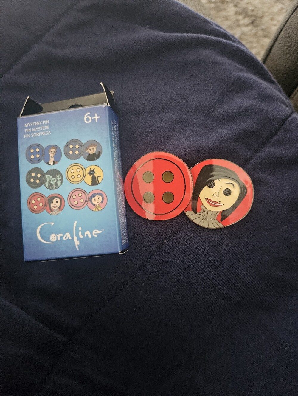 New in box Coraline blind box button pin